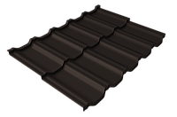 Металлочерепица модульная квинта Uno Grand Line c 3D резом 0,45 Drap TX RR 32 темно-коричневый