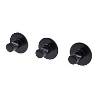 IKEA/ СКУГХАЛЬ крючок, самоклеящийся, черный  3 шт