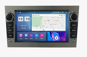 Штатная магнитола Carmedia для Opel Vectra С (темно-серая) на Android 12 (4/64gb, Wi-fi, GPS, 4G)