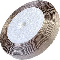 Лента атласная 1 см кофе с молоком 23 м на пене