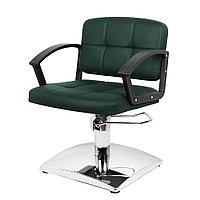 Пунто на квадрате кресло парикмахерское на гидравлике, темно-зеленое