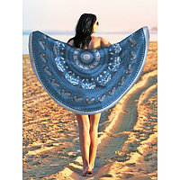 Парео и пляжный коврик «Синяя мандала», d = 150 см