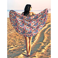 Парео и пляжный коврик «Яркие цветы», d = 150 см