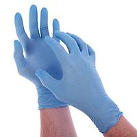 Перчатки нитриловые текстур. на пальцах "Стандарт" M, голубые, коробка 100шт