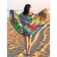 Парео и пляжный коврик «Тропический попугай Ара», d = 150 см