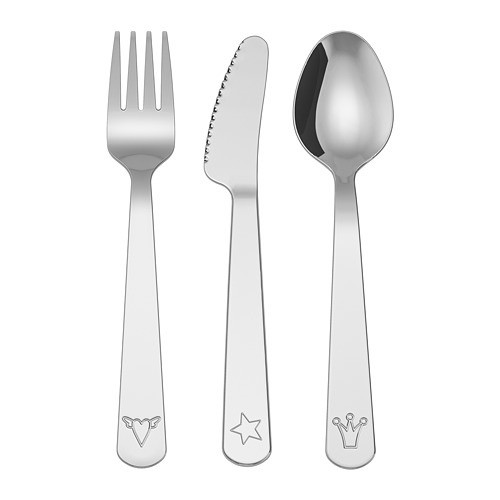 IKEA/  ФАБЛЕР набор столовых приборов, 3 предм., нержавеющ сталь