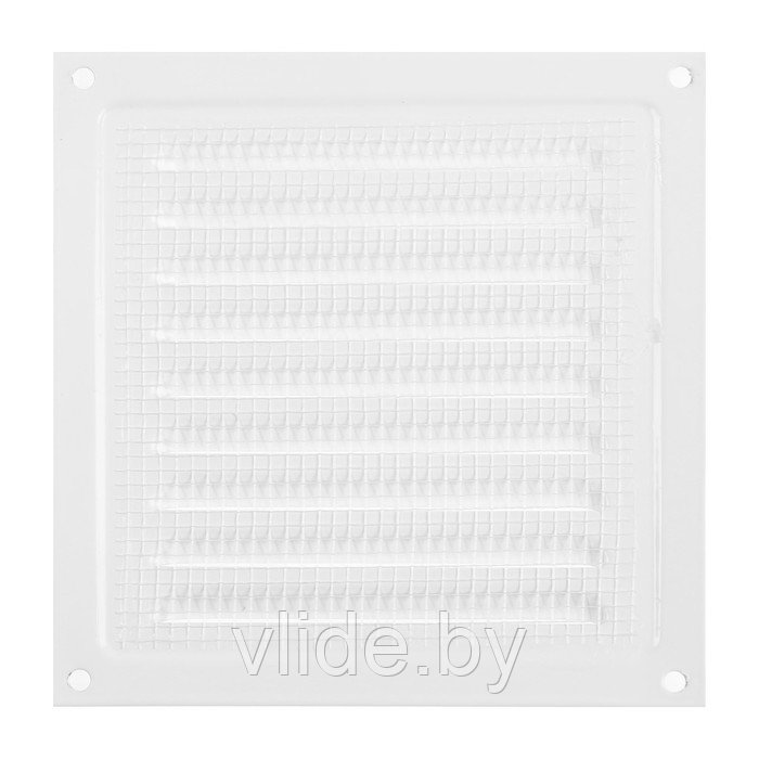 Решетка вентиляционная ZEIN Люкс РМ1515, 150 х 150 мм, с сеткой, металлическая, белая - фото 2 - id-p205049586