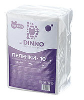 Пеленки впитывающие одноразовые для детей Dr.Dinno размер 60 х 60 см, 10 шт
