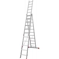 Новая высота Лестница алюминиевая 3-х секц. NV2230 (11 ступ. 290/709см, 15.7кг) Новая Высота