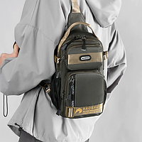 Сумка - рюкзак через плечо PRO Fashion. Зеленая