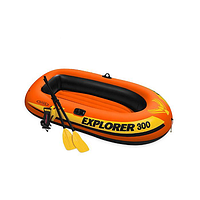 Надувная лодка Intex Explorer 300 с вёслами и насосом 211x117x41 см (58332NP) 6+