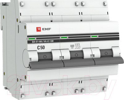 Выключатель автоматический EKF PROxima ВА 47-100 3P 50А (C) 10kA / mcb47100-3-50C-pro - фото 1 - id-p227269472