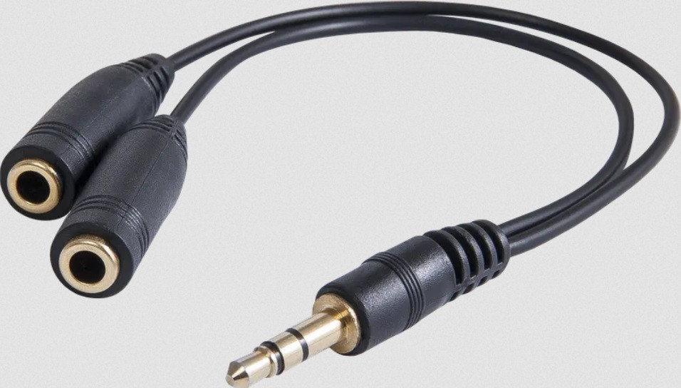 Аудио переходник Jack 3.5мм (3pin) - 2xJack 3.5мм (3pin) 0.12м - DEFENDER (63001), разветвитель для наушников
