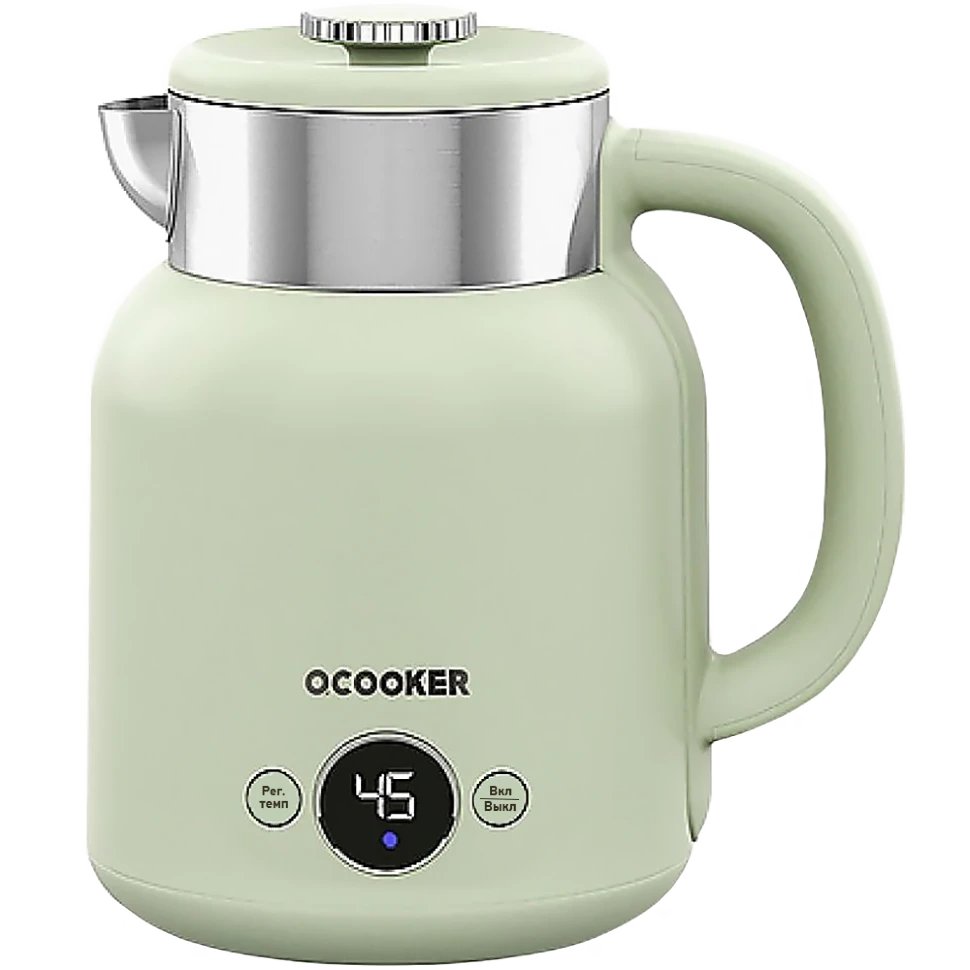 Электрический чайник Qcooker Retro Electric Kettle 1.5L Зелёный - фото 1 - id-p226742295