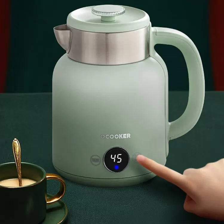 Электрический чайник Qcooker Retro Electric Kettle 1.5L Зелёный - фото 2 - id-p226742295