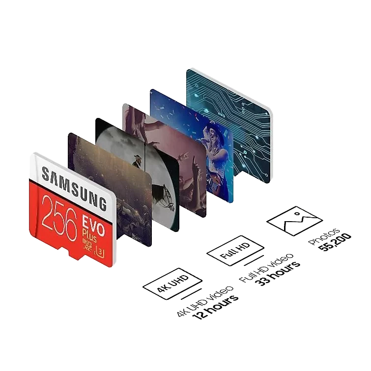 Карта памяти Samsung EVO Plus microSDXC 256Gb GA/RU Class10 UHS-I U3 + SD Adapter - фото 5 - id-p226761585