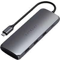Хаб Satechi USB-C Hybrid Multiport Adapter Серый