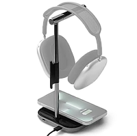 Подставка для наушников с беспроводной зарядкой Satechi 2 in 1 Headphone Stand with Wireless Charger Серая