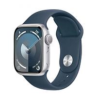 APPLE Watch Series 9 GPS 41mm Silver Aluminium Case with Storm Blue Sport Band - S/M MR903