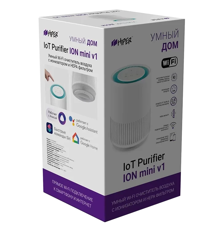 Очиститель воздуха HIPER Iot Purifier ION mini v1 RU - фото 2 - id-p226741681