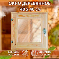 Окно, 40×40см, двойное стекло, из хвои