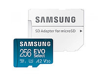 Карта памяти Samsung EVO Select MB-ME256KA/AM microSDXC Memory Card 256Gb Class10 UHS-I U3 A2 V30 + microSD--