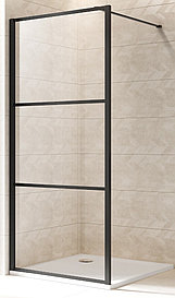 Душевое стекло рифленое СМАРТ КОМПАКТ -100см БЛЭК (WALK-IN)