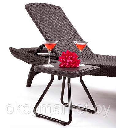 Комплект шезлонгов Keter Pacific Set + столик (2 шезлонга + столик) коричневый, фото 2