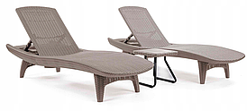 Комплект шезлонгов Keter Pacific Set + столик (2 шезлонга + столик) Cappuccino