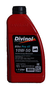 Моторное масло Divinol Bike Pro 4T 10W-50 (синтетическое моторное масло для мотоциклов 10w50) 1 л.