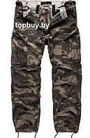 Брюки SURPLUS VINTAGE FATIGUES  , black como,прямые с накладными карманами..