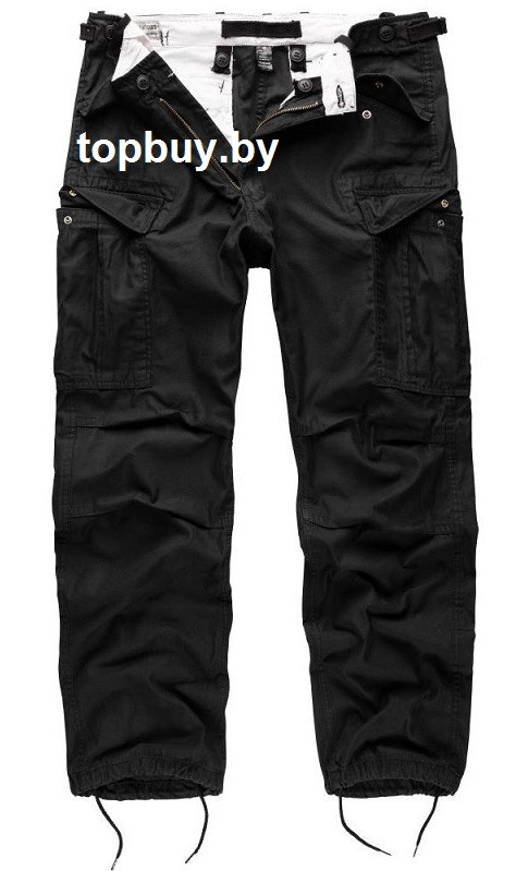 Брюки SURPLUS VINTAGE FATIGUES black.,прямые с накладными карманами.
