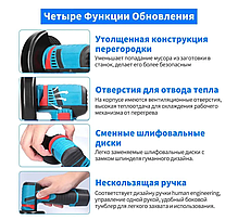 Мини-угловая шлифовальная машина 19500 об/мин ,2 аккумулятора + 2 диска, фото 2