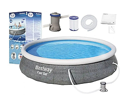 Надувной бассейн Bestway Fast Set с фильтр-насосом 57376 | 396x84