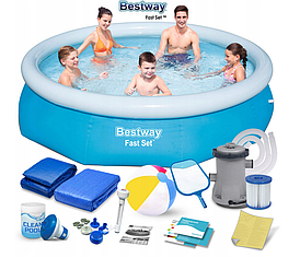 Надувной бассейн Bestway Fast Set  57458 | 305х66