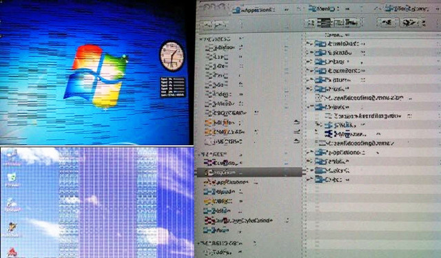 Цветные точки, цветные полоски на экране ноутбука