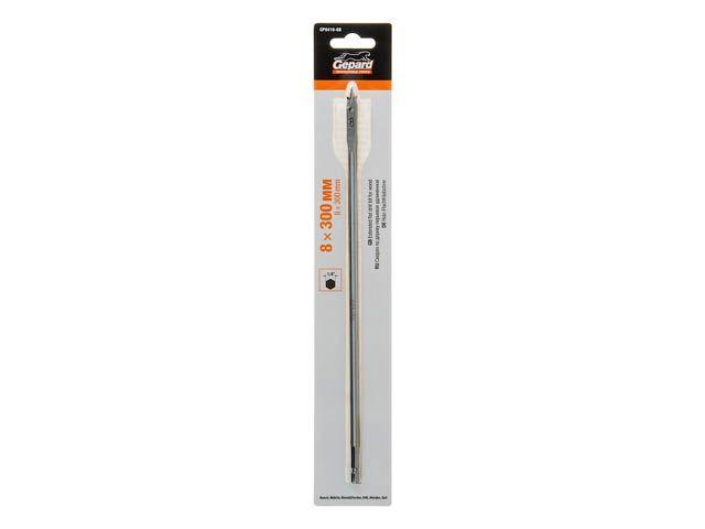 Сверло по дереву перьевое ф 8х300мм удлиненное GEPARD (GP0416-08) (Impact, перовое)