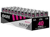 Батарейка 40шт (коробка) AA LR6 1,5V Alkaline LR6A-P40  ФАZА Alkaline Pack-40 (40 батареек в коробке (20 спаек