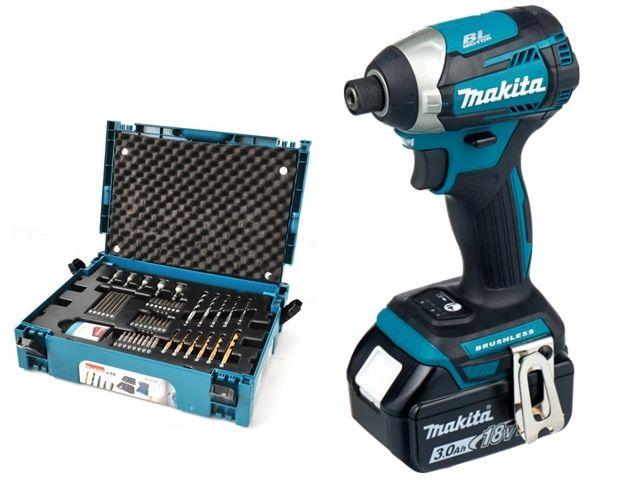 Аккум. шуруповерт MAKITA LXT DTD 154 RFE в чем. + Набор оснастки MAKITA 56 предметов (B-53768) (18.0 В, 2