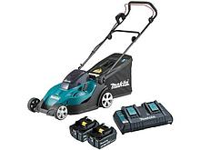 Газонокосилка аккумуляторная MAKITA LXT DLM 431 PT2 (18.0 В, 2 акк., 5.0 А/ч, Li-Ion, шир. 430 мм, выс. 20-75