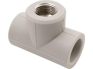 Тройник ПП комб. вн. 32х1", сер. FV Plast (Под заказ кратно коробкам)