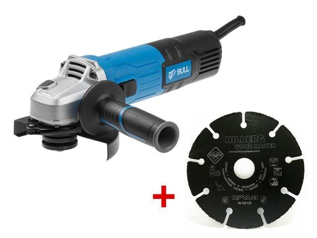 Одноручная углошлифмашина BULL WS 1204 в кор. + АКЦИЯ (отрезной круг по дереву)