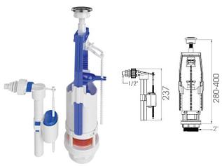 Арматура для смывного бачка универсальная с клапаном боковой подачи, AV Engineering (крепеж из нерж. стали)