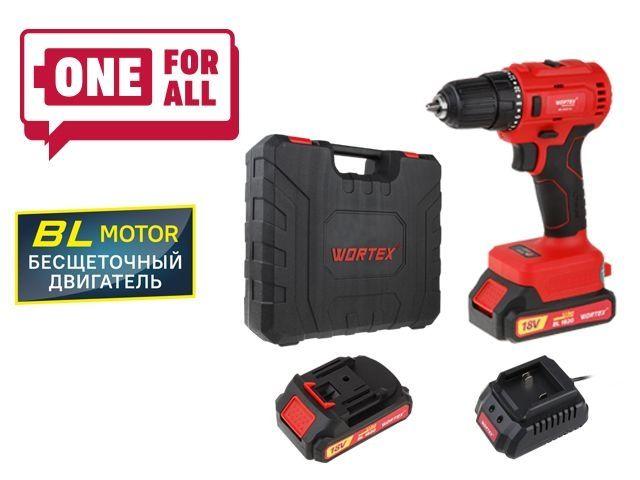Аккум. дрель-шуруповерт WORTEX BD 2025 DLi в чем. ALL1 XLT БЕСЩЕТ, 18 В, 50 Н*м, 2х2 А*ч, БЗП 10 мм (шурупы до