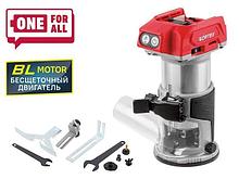 Аккум. фрезер кромочный WORTEX CMM 1835 в кор. ALL1 XLT SOLO БЕСЩЕТ., 18 В, цанга 6/8, рег. об, конс