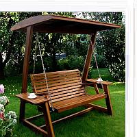 Деревянные качели садовые