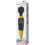 Вибромассажер Pretty Love Body Wand с 7 функциями вибрации черно-золотой, фото 8