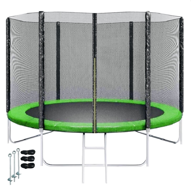 Батут SKYJUMP (СКАЙДЖАМП) PRO 252 cм (УСИЛЕННЫЙ) с защитной сеткой и лестницей
