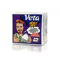 Салфетки бумажные "Veta Pop Art" неокрашенные по 100 шт в упаковке