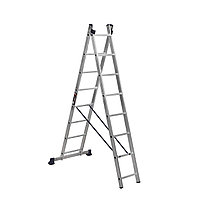 Лестница двухсекционная алюминиевая SKIPER VL2-8 (2x8шт, 229/370см, 150кг, ширина 42см)